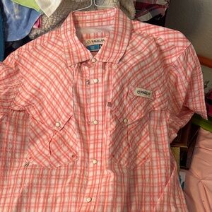 Magellan Outdoors Men's Coral Plaid Button Down Shirt